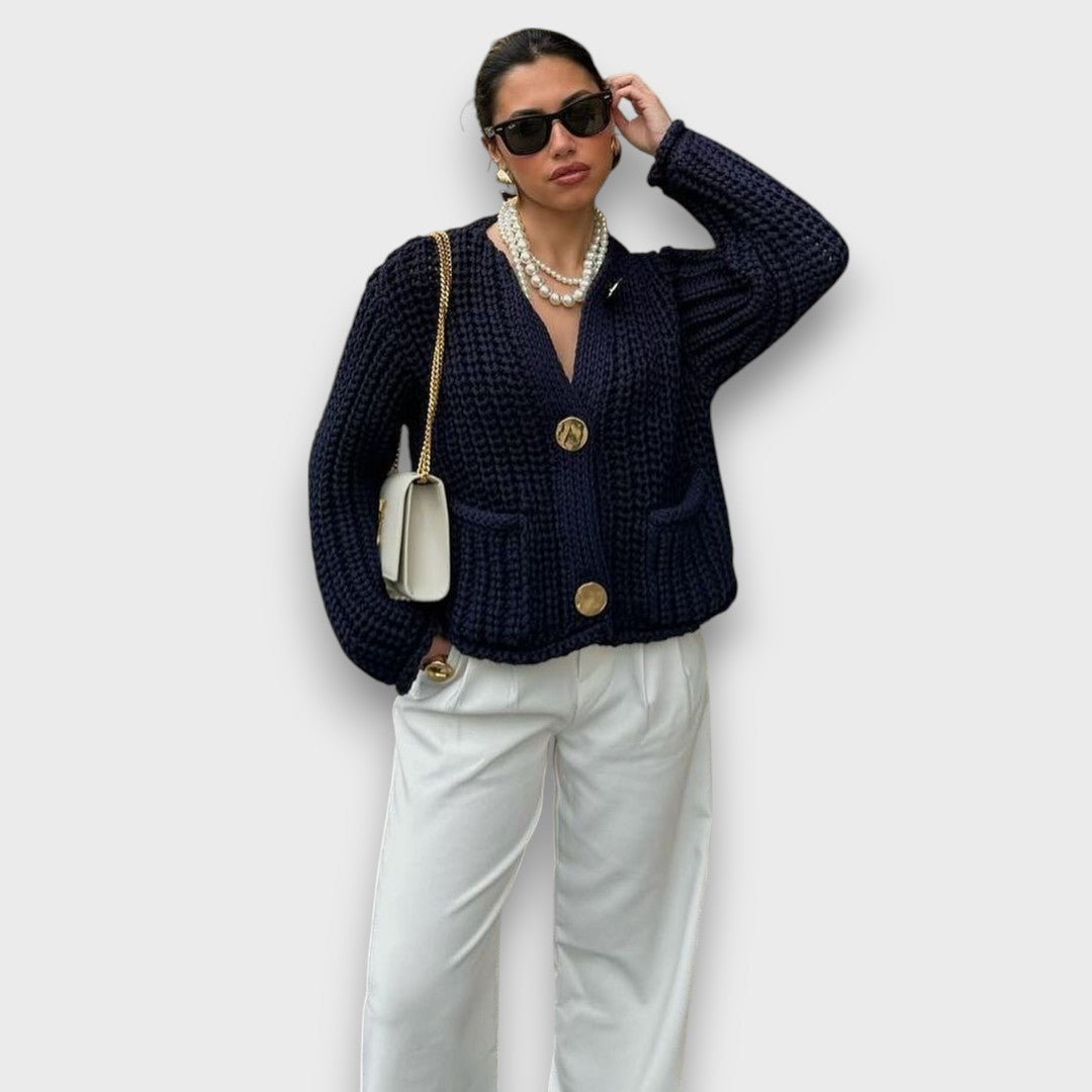 Moretta – Cardigan court en grosse maille