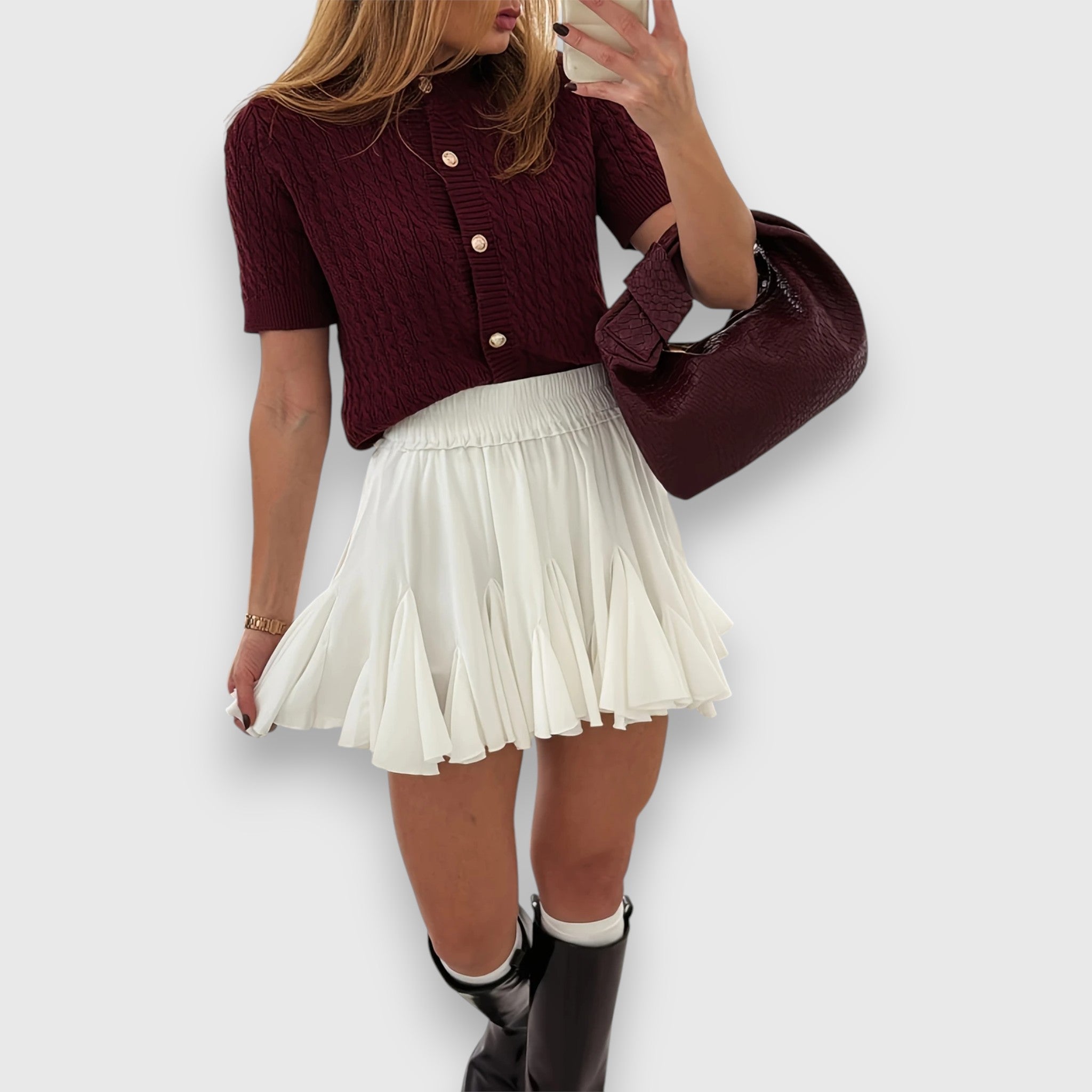 Liova – Cardigan court à boutons