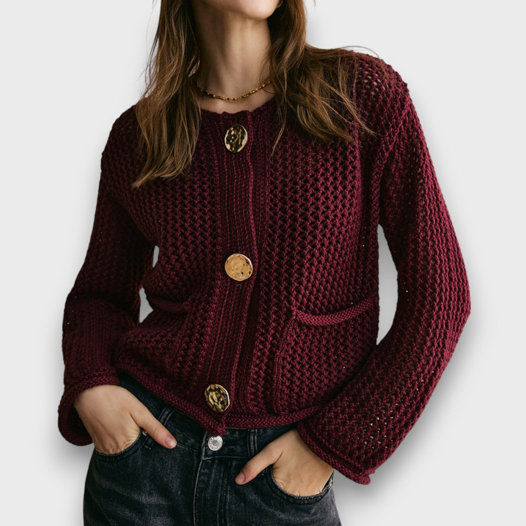 Jessa – Cardigan bordeaux