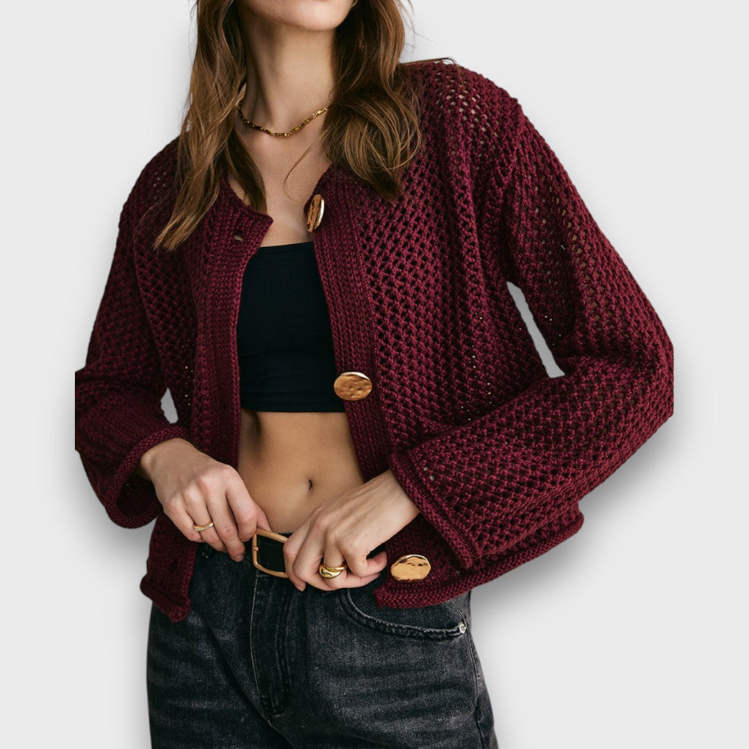 Jessa – Cardigan bordeaux