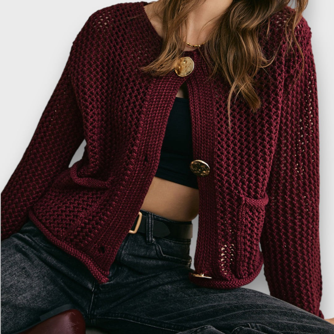 Jessa – Cardigan bordeaux