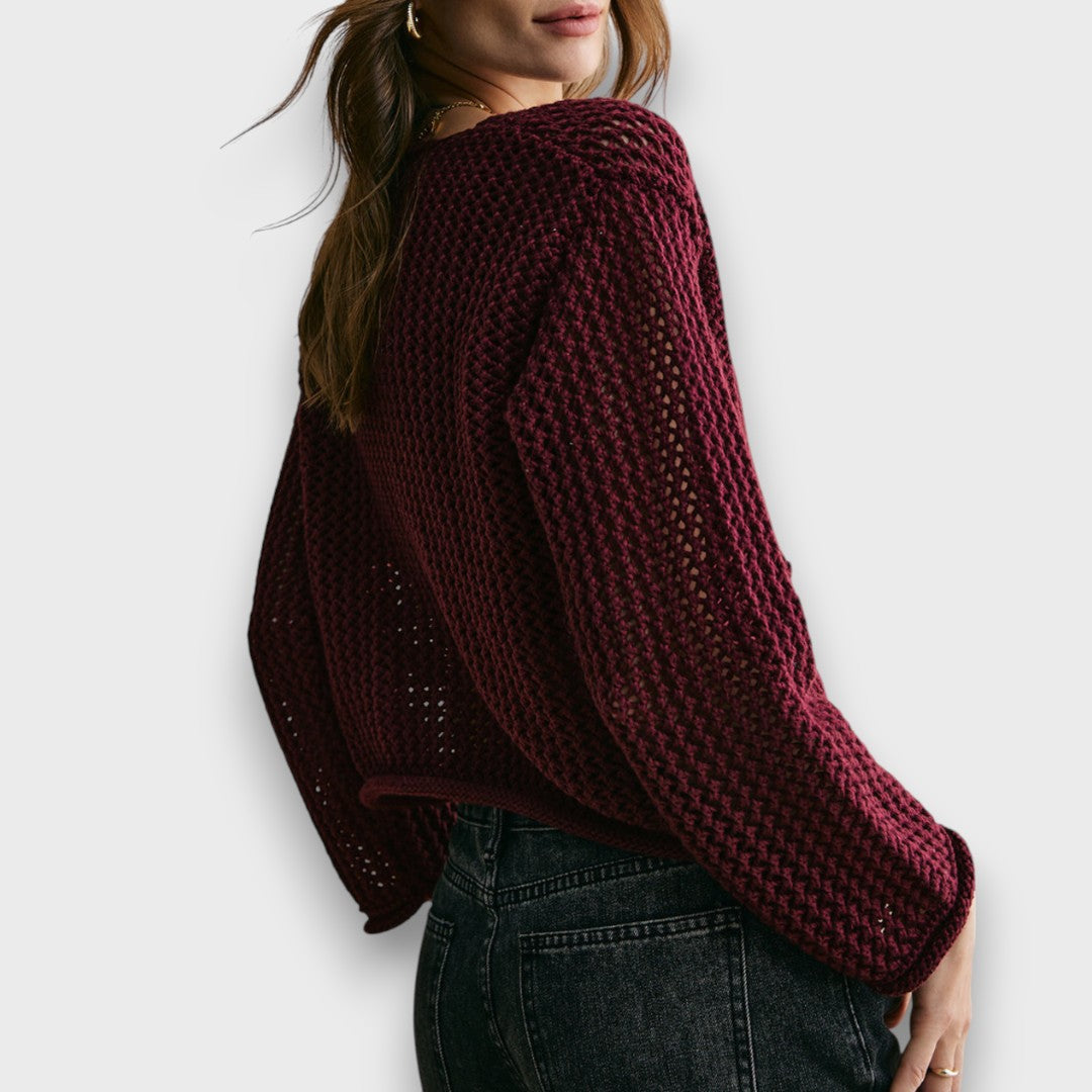 Jessa – Cardigan bordeaux