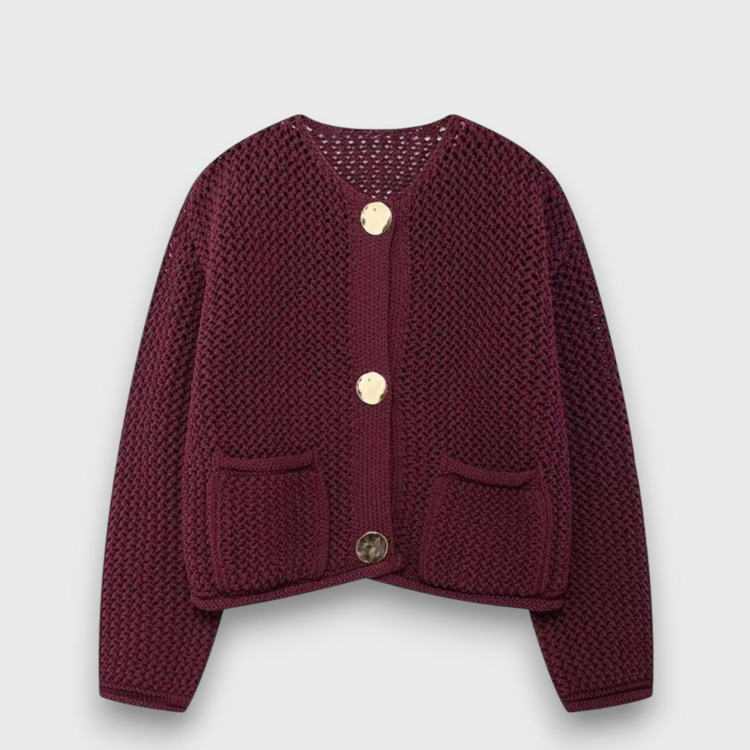 Jessa – Cardigan bordeaux