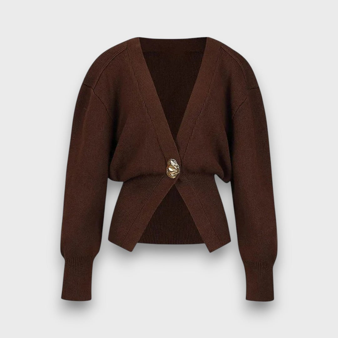 Enea – Cardigan col V profond avec bouton doré