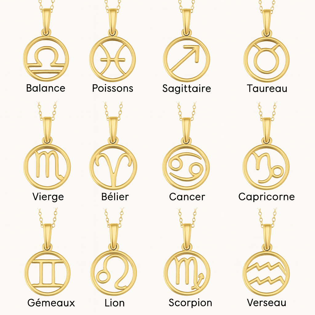 Rosalyette | Collier signe du zodiaque en or 18 carats